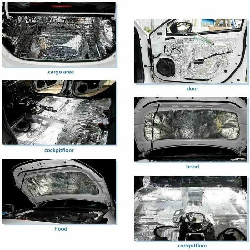 10 ورقة الصوت المميت حصيرة عازلة للحرارة سيارة فان الصوت التدقيق التخفيت العزل غطاء السيارة العزل الصامت 5 مللي متر #4