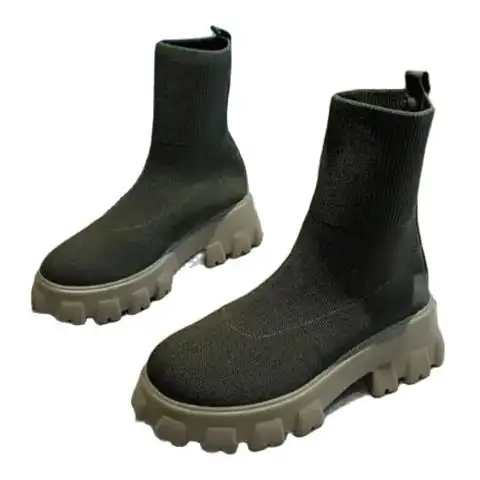 2023 नई महिला लक्जरी ब्रांड प्लस आकार महिलाओं के जूते युगल मोजे जूते महिलाओं की मोटी तल आकस्मिक बुना हुआ टखने जूते 10 best sales महिलाओं के लिए सॉक बूट - №9