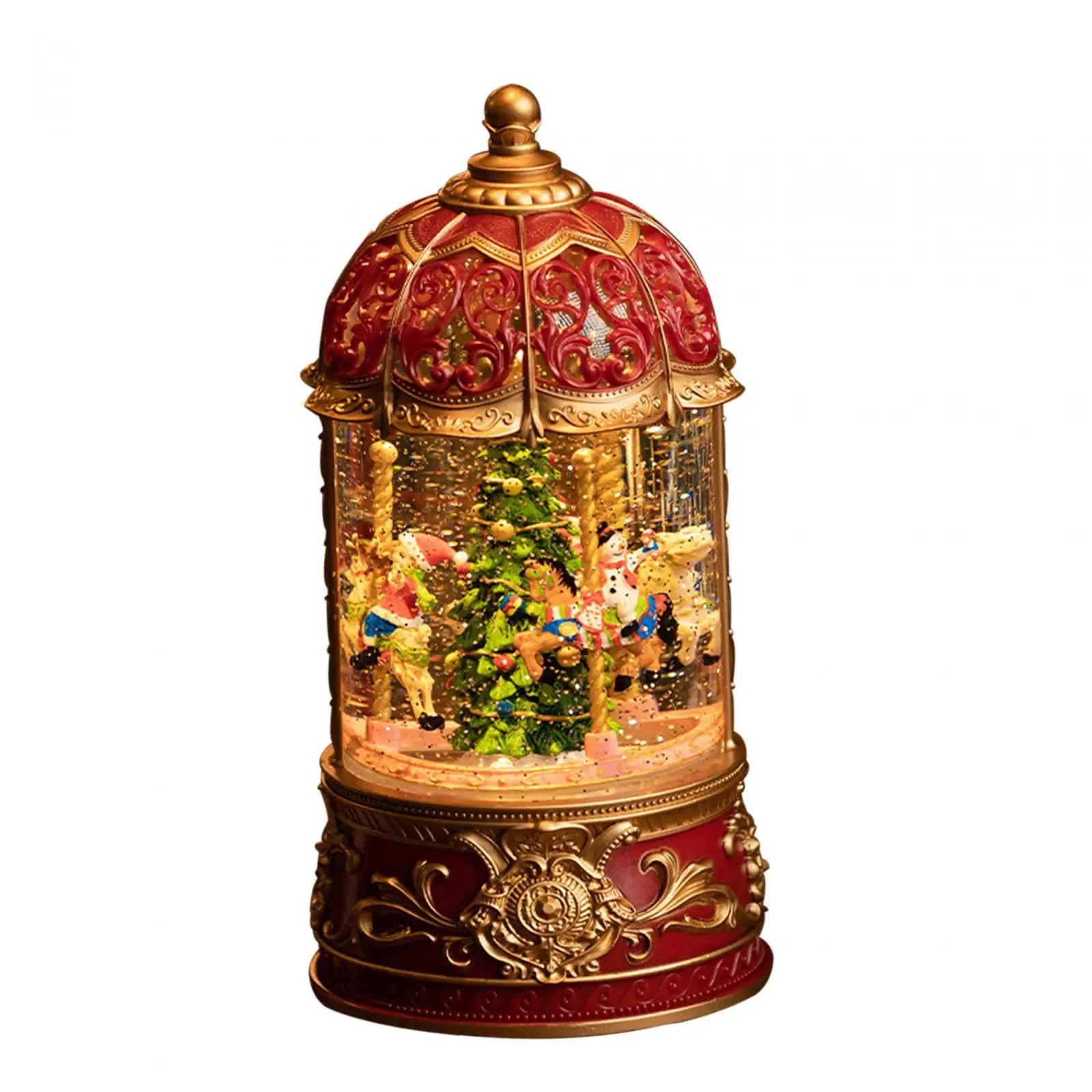 Lighted Musical Box Christmas Lantern Ornaments Luminous Rotatable Night Light