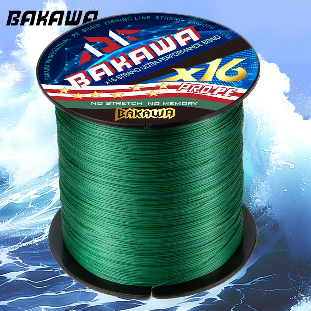 

BAKAWA 300 Meters PE braided line X16 strands drag 26-70LB multifilament Japan fishing line carp sea fishing accessories tools