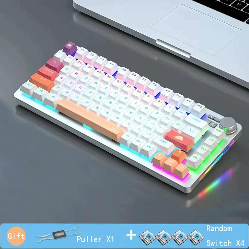 

Клавиатура Механическая F3060, 84-клавишная, проводная, с RGB-подсветкой Панель алюминиевого сплава magic USB Type-C Retro переключает клавиатуру mx keys table ergonomic portable gaming ноутбуки клавиатуры для