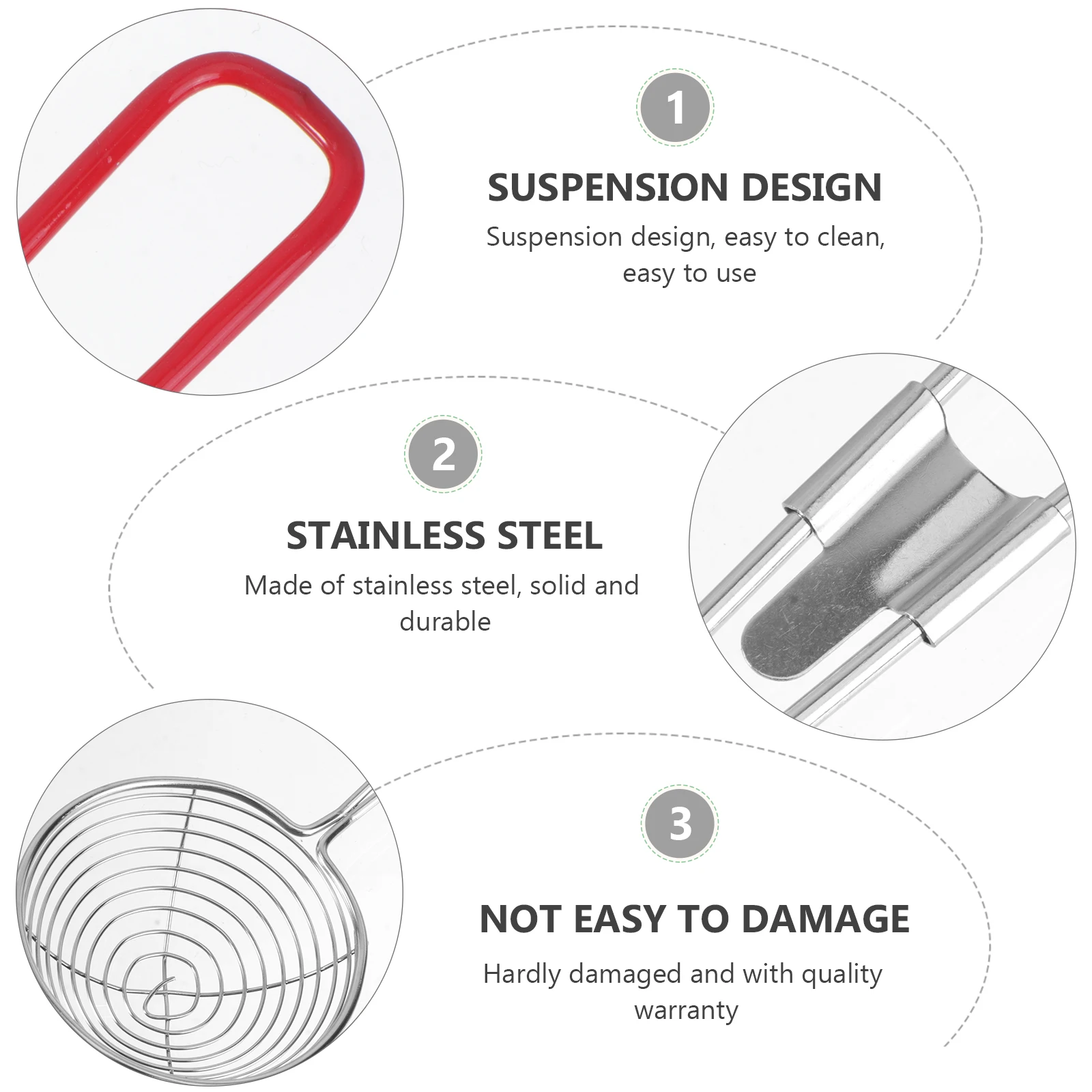 

6pcs Stainless Steel Pearl Milk Tea Strainer Long Handle Skimmer For Frying Vegetables Dumplings Deep Fryer Cooking Kitchen