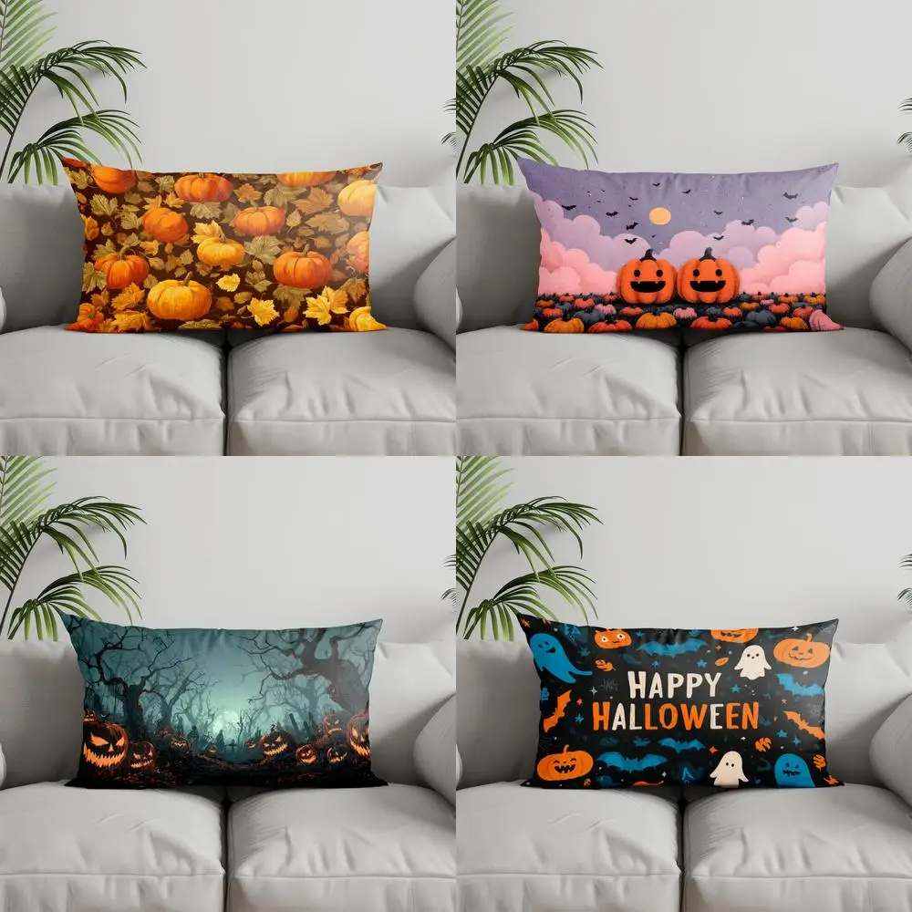 

Home Decor Halloween-themed Cute Pattern Pillow Suitable For Sofa Bedroom Car Pillow Cover Cushion Rectangular Back Cushion