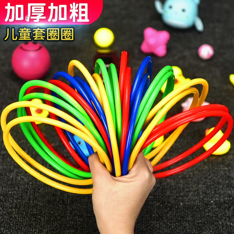 

10pcs Plastic Rings Game Kids Ring Toss Booth Carnival Outdoor Sports Toys Throwing Speed Agility Training Games Random Color