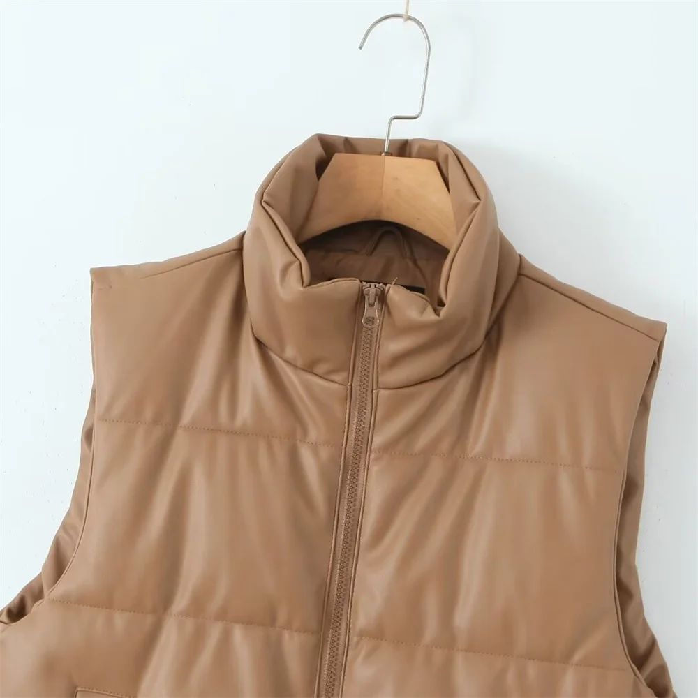 Veste sans manches pour femme, gilet court, décontracté, polyvalent, décoration à fermeture éclair, ummy ZARA Stand Up UR, automne et hiver, nouveau