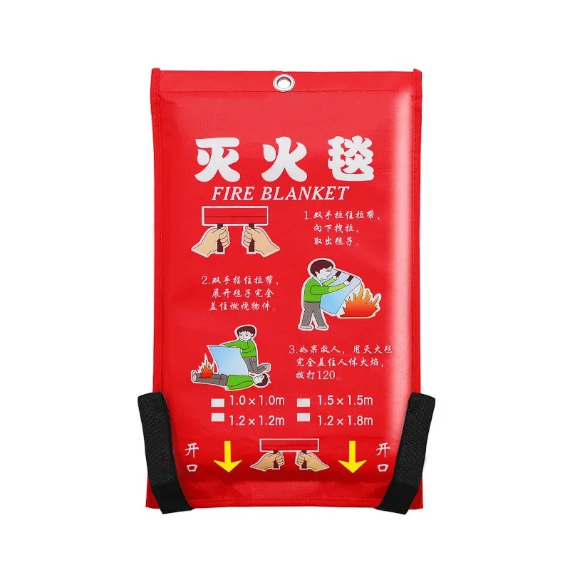 1pc fire blanket 1m x 1m  Home kitchen fire certification fire escape  Fire-fighting glass fiber