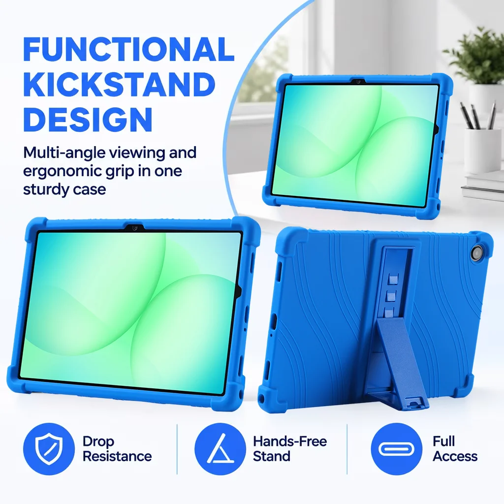 For Samsung Galaxy Tab A11 plus A11+ 11‘’Tablet Protective Adjustable Stand Case SM-X230 X235 Shock Absorbing Soft Silicone