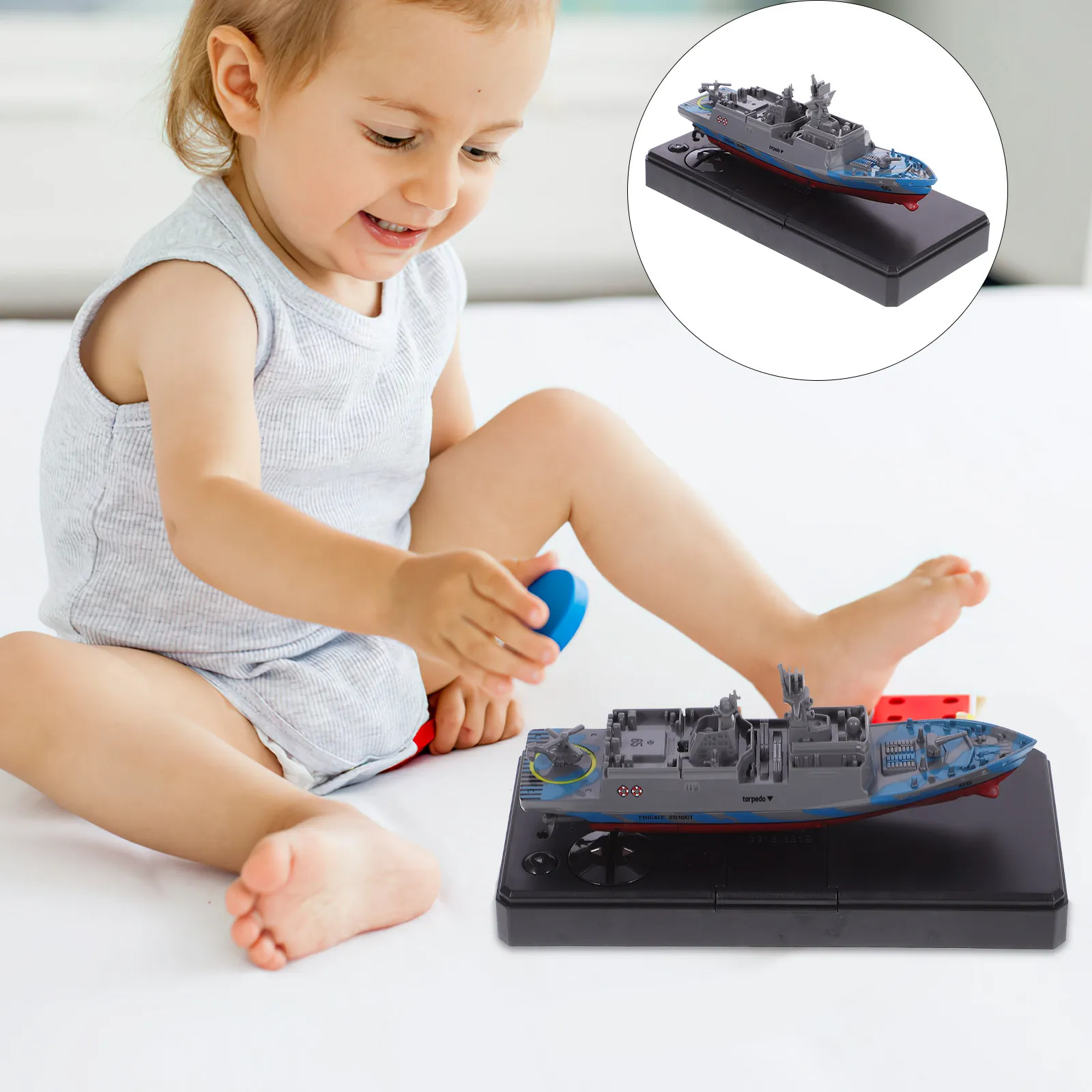 

2.4ghz Rc Aircraft Carrier for Kids with High-Speed Propellers Forward Backward Left Right Control Auto Power Off Pool Lake