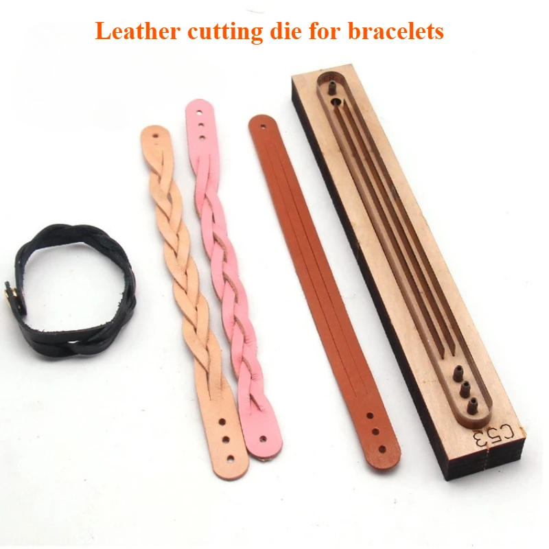 

3-Strand Bracelet Leather Cutting Die, DIY Handmade Leathercraft Blanking Mold, Bracelet Making Template Tool,DIY Leather Craft