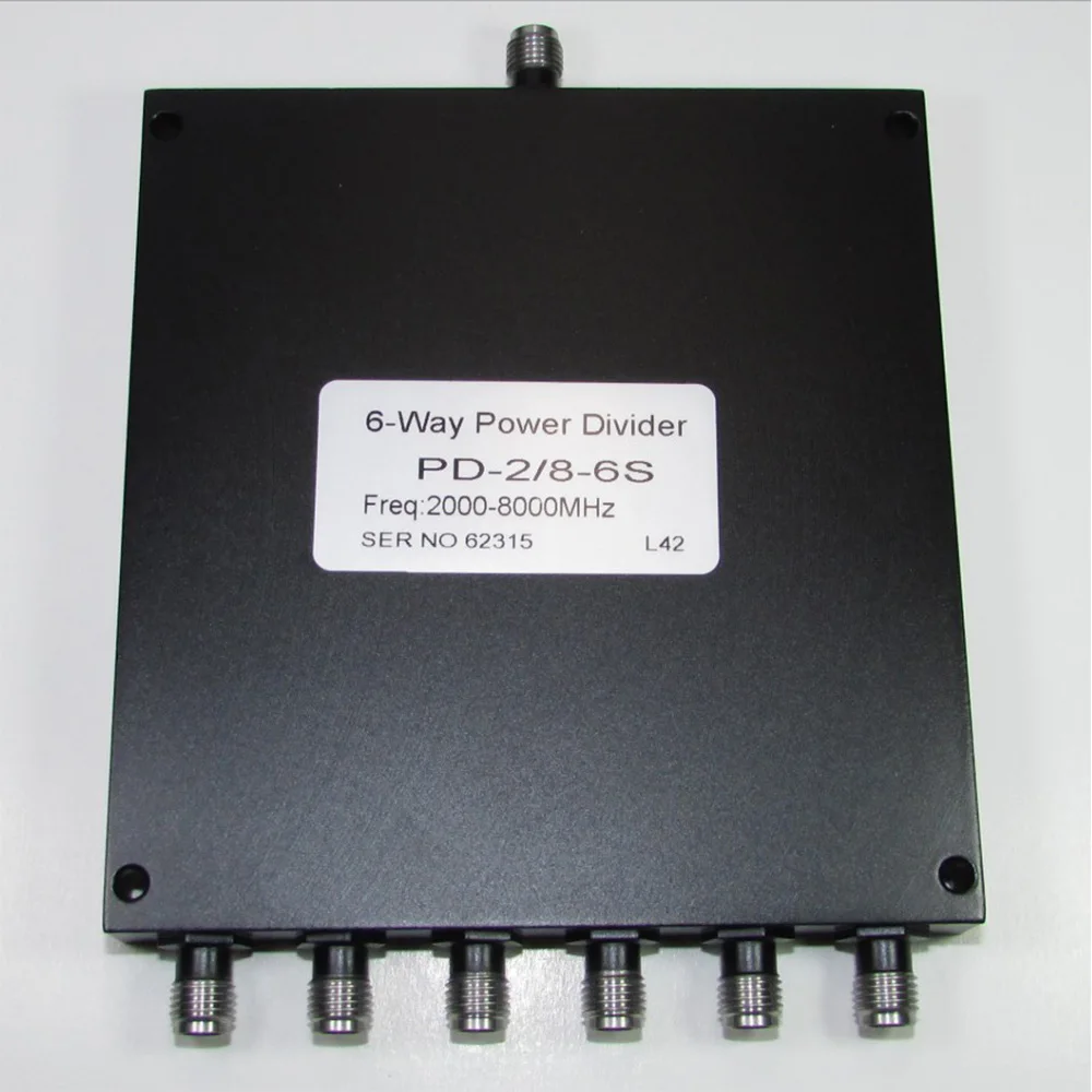 2-8GHz 30W SMA RF Microwave RF 1-to-6 Broadband Power Divider