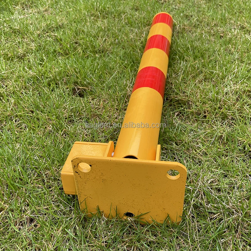 حاجز قفل وقوف السيارات قابل للطي مع قفل ومسامير #6