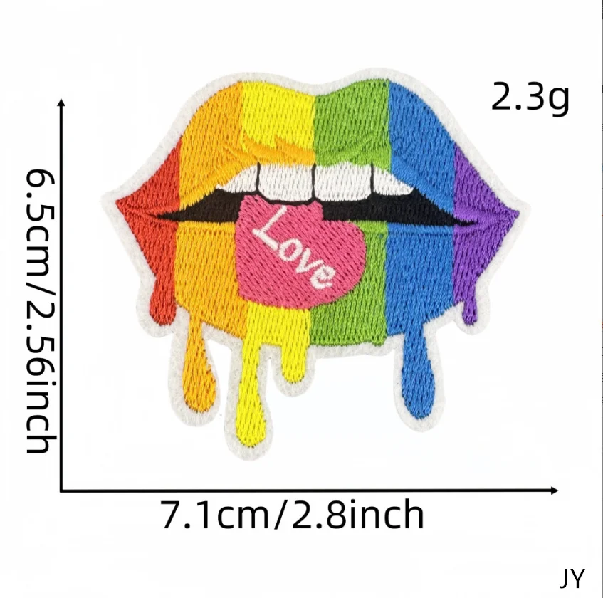 10 قطعة شارات ملونة قوس قزح بقع مطرزة الحديد الملابس قبعة حقيبة الأحذية إصلاح المواد الهاتف هدية صندوق ديكور DIY التبعي