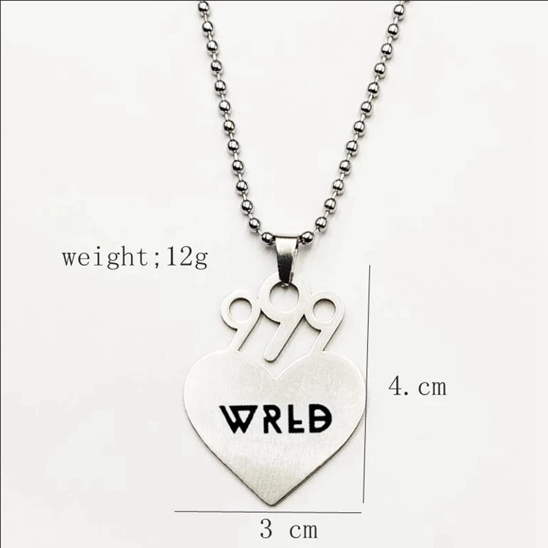 Juice WRLD Pendant Necklace Beads Stainless Steel Necklace For Women Man Fans Gift Collares Mujer Gargantilha Collier Femme