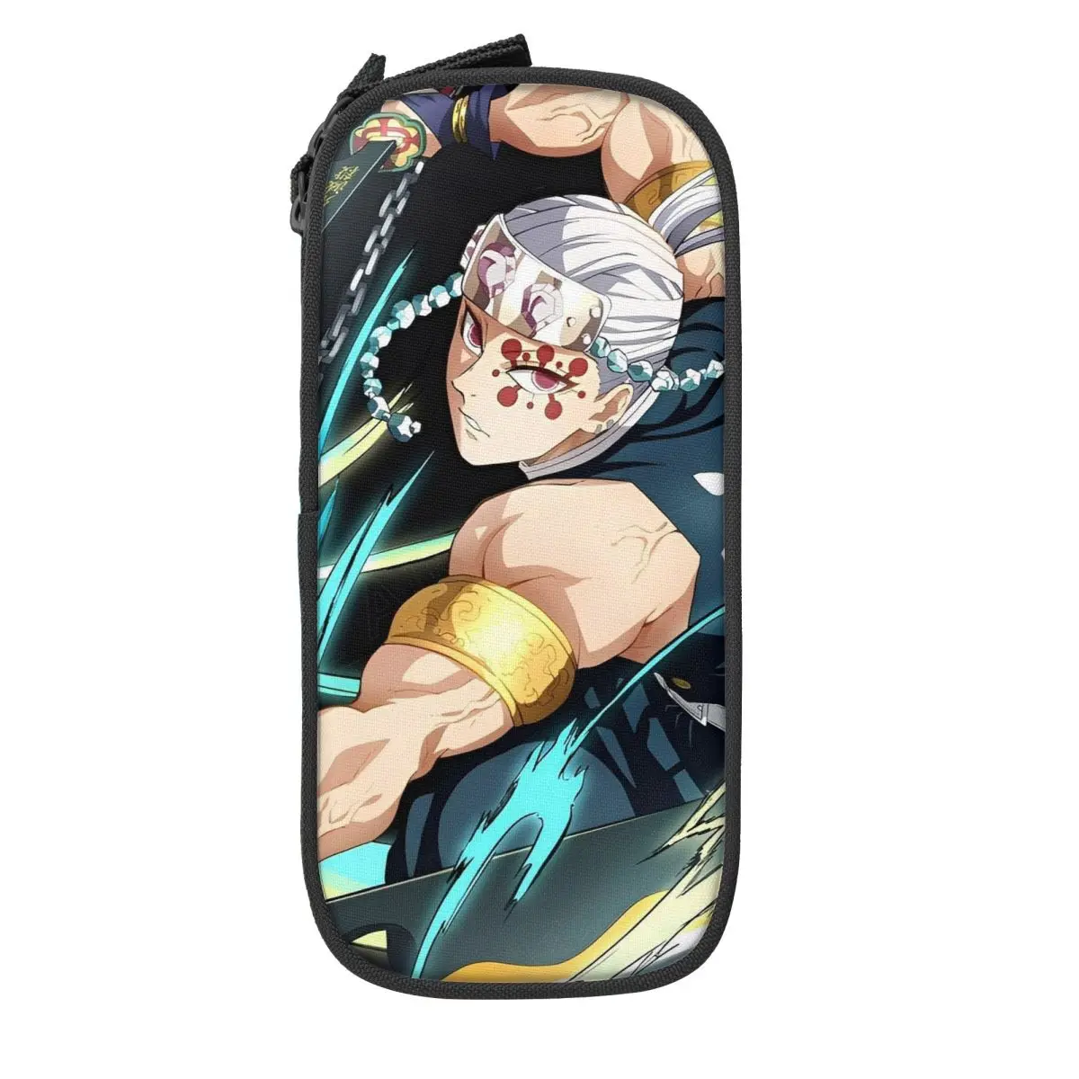 أنيمي شيطان القاتل Tengen Uzui مقلمة حامل قلم حقائب أطفال سعة كبيرة الطلاب الهدايا المدرسية صندوق رصاص