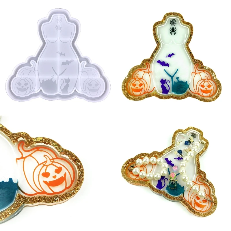 Fruit Wine Cup Tray Mold Halloween Woman Silicone Epoxy Resin Mold Used to Make Artificial Pieces Coasters