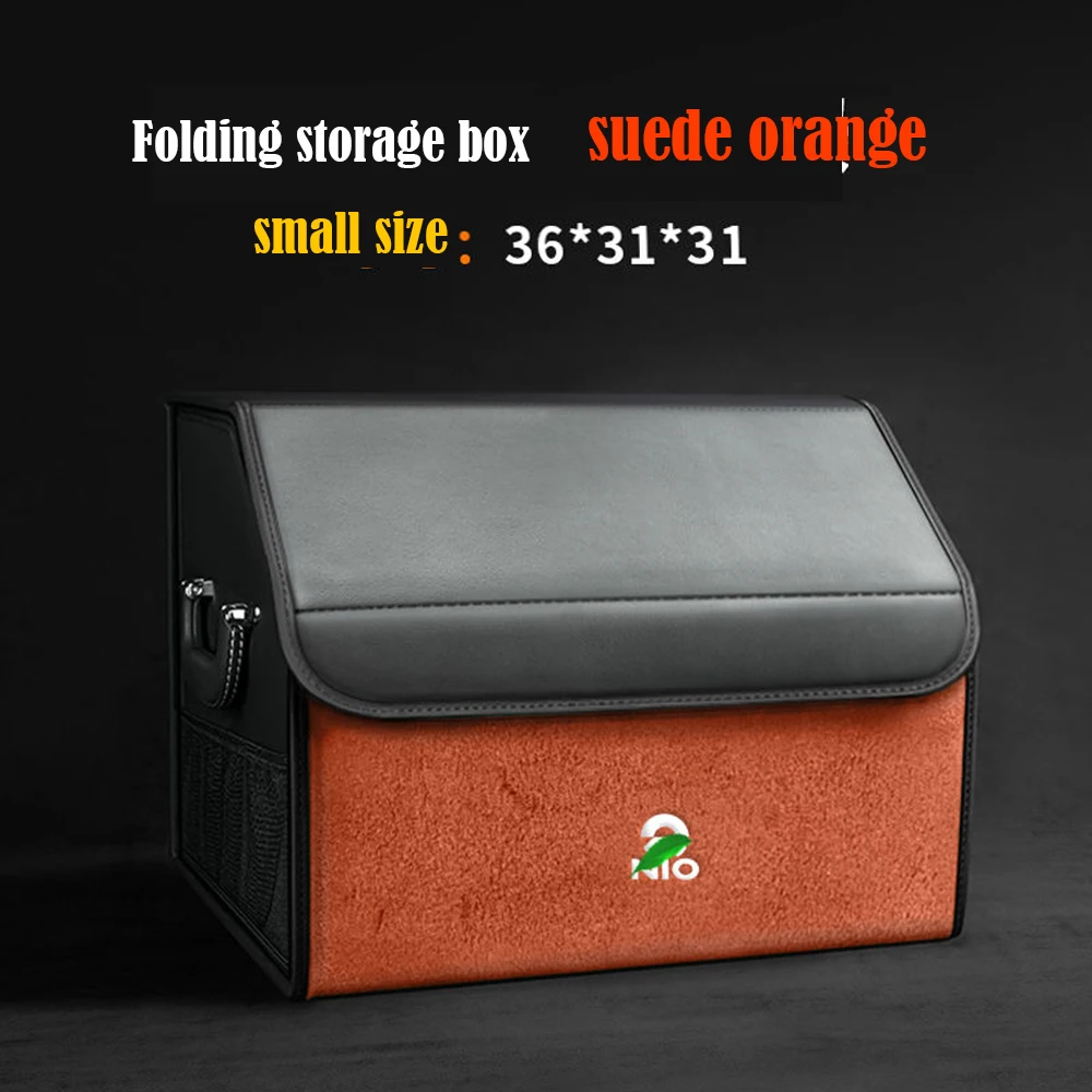 

For NIO ES8 ES6 EC6 ES7 ET7 Leather Suede Car Trunk Folding Box Trim Organizer Box Auto Multiuse Tools Storage Accessories