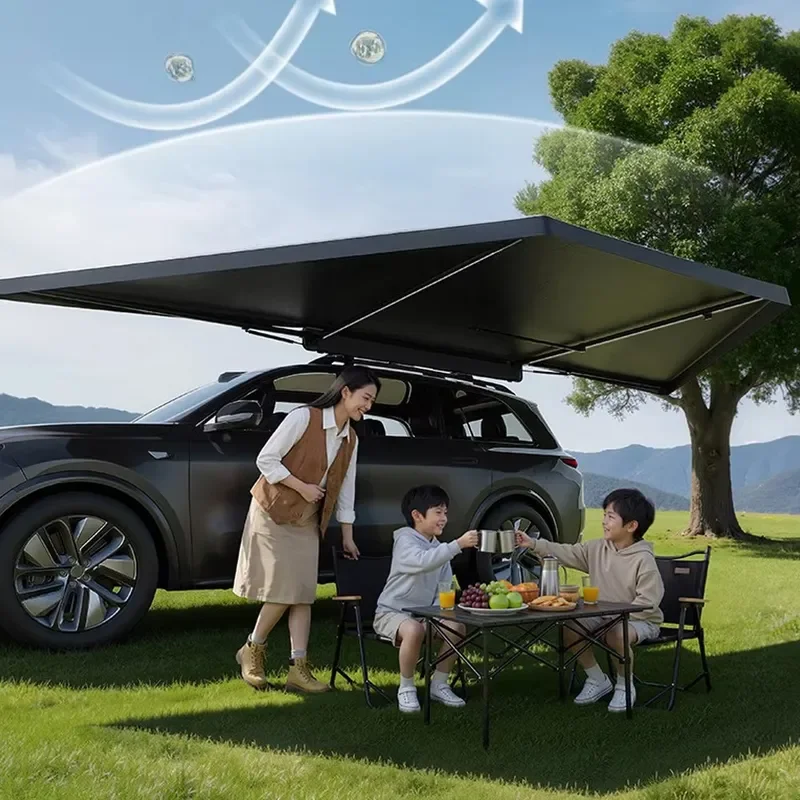 Overland 180 Degree Hard Shell Car Side Freestanding Awning Four-Season Sun Shade for 4x4 SUV Outdoor Camping