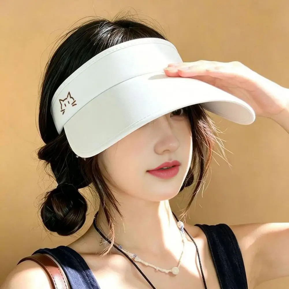 Face Sun Hat Women Sun Visor Hat with Open Top Breathable Wide Brim Cap Uv Protection Headwear for Outdoor Sports Hiking Golf