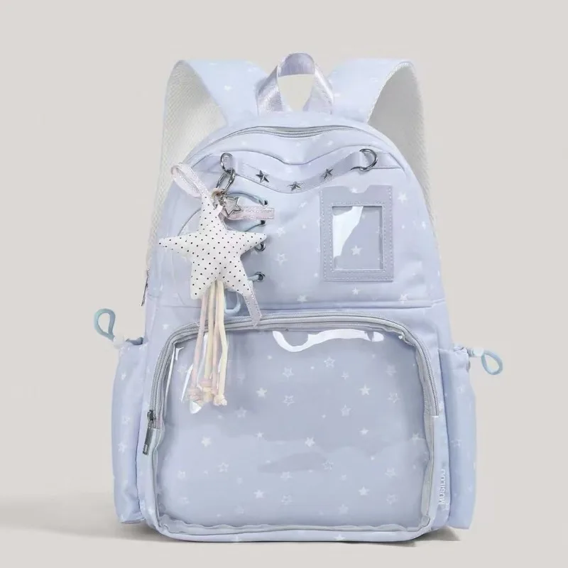 New Girl Backpack Anime Transparent Millet Ita Bag Star Print Student Schoolbag Large Capacity Lightweight Laptop Bag