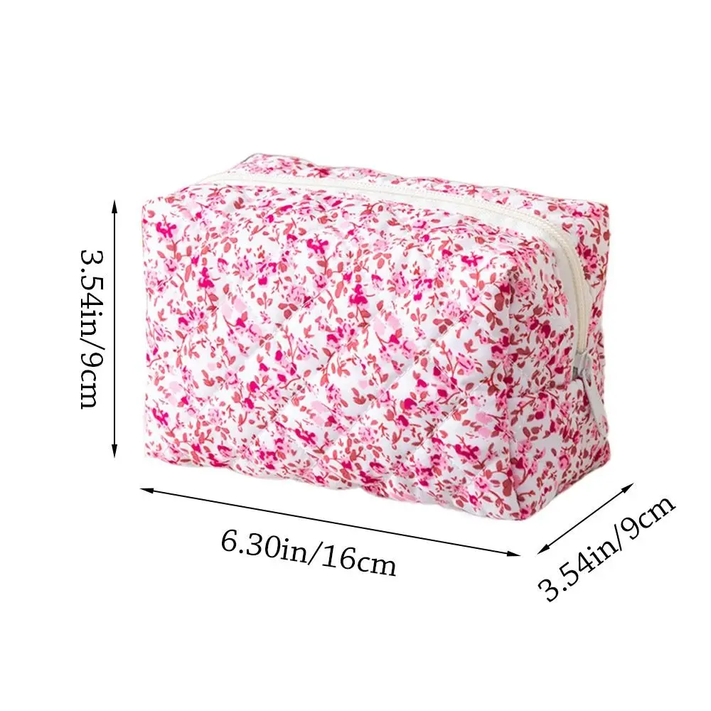 Bolsa de maquiagem com estampa floral de toque macio, grande capacidade, multifuncional, bolsa de higiene pessoal, armazenamento portátil, viagem em casa