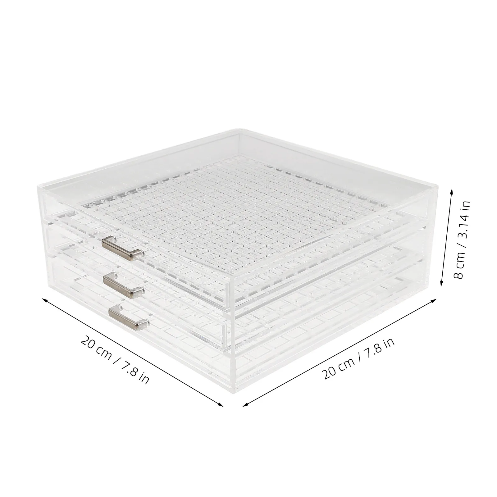 3 Layer Clear Drawer Jewelry Organizer Box Portable Compact Case for Nail Art Rhinestones Beads Storage Beauty Use