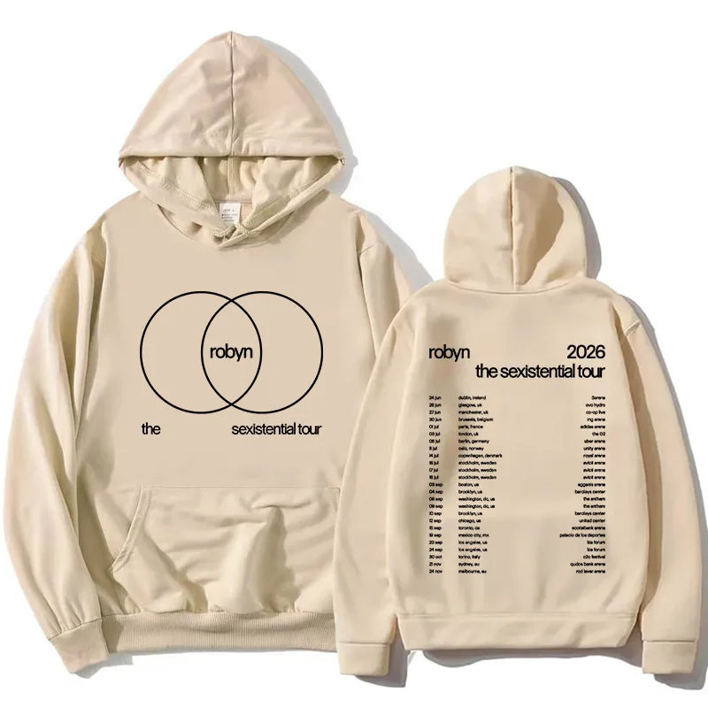 

Robyn The Sexistential Tour 2026 Hoodies Long Sleeve Fleece Female Hooded Sweatshirts Unisex Streetwear Fashion Soft Unisex Tops