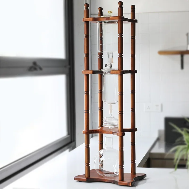 25-Personen, Eiskaffeekanne, Tropftyp, Kaltbrüh bei niedriger Temperatur, Kaltbrüh, amerikanischer Kaffee, kommerzieller Massivholzständer