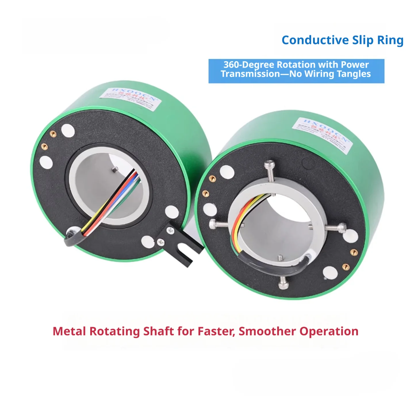 Through hole aluminum alloy shaft slip ring 360 degree rotation of electrical connector conductive ring power rotary joint