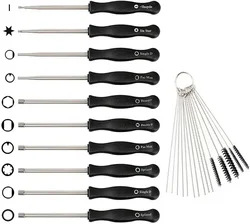 Herramientas de destornillador de ajuste de carburador, Kit de agujas para motor pequeño de 2 ciclos con cepillo de limpieza de carburador, 10 piezas