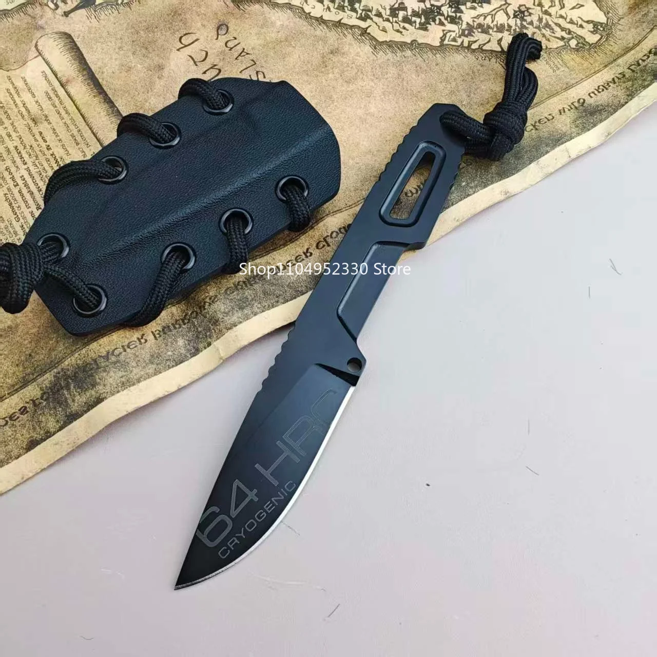 S600 7Cr13Mov Cmaping Fishing EDC Knives All-steel Outdoor Fixed Blade Knife with Kydex Sheath Jungle Exploration Climbing Tools