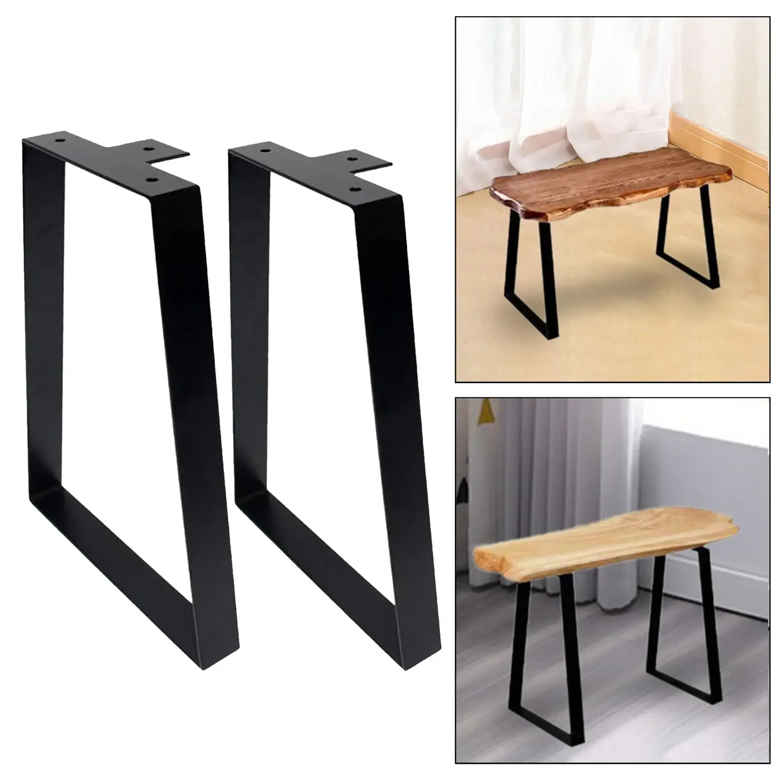 2x Metal Table Legs Furniture Legs Iron Desk Legs Heavy Duty DIY Industrial Replacement Bench Legs for Night Stands Dining Table