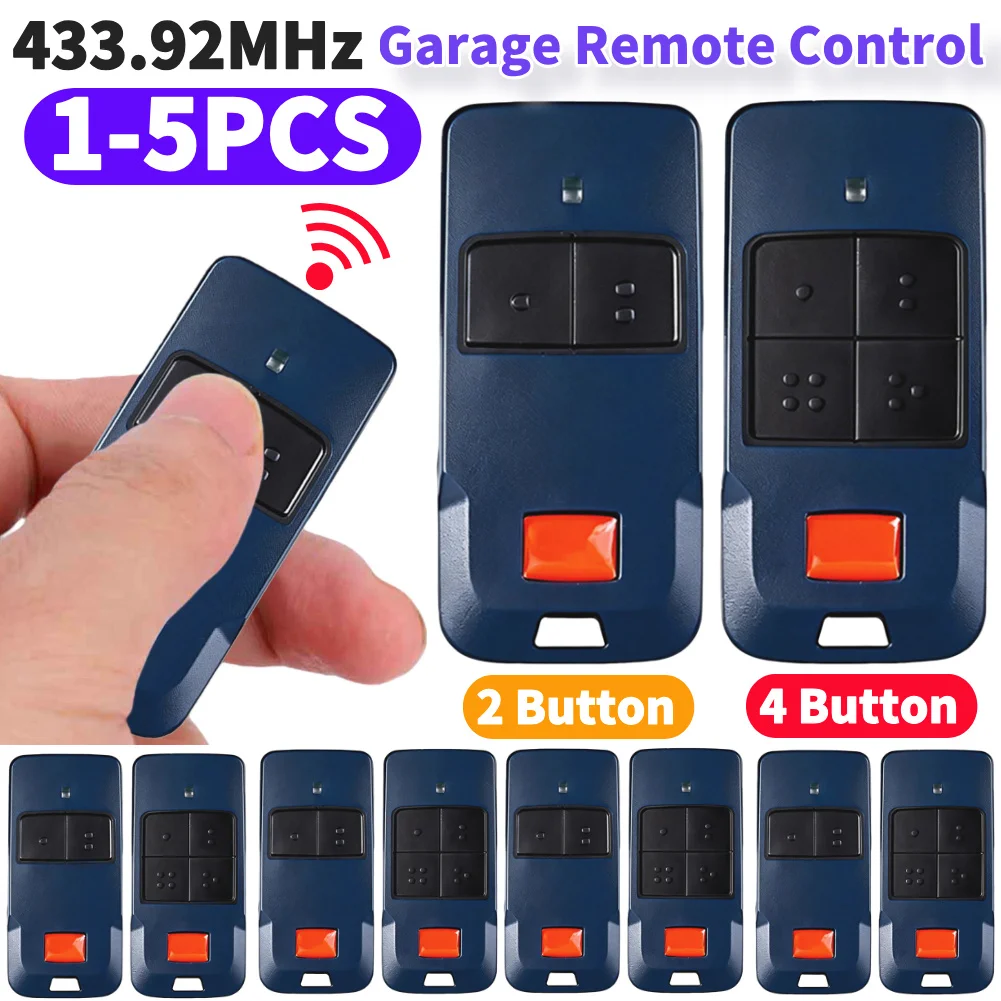 

1-5Pcs 433.92MHz Drive Garage Remote Control For COOL C2 2 4 B RCB Door Opener Remote Controller Transmitter Easy To Program