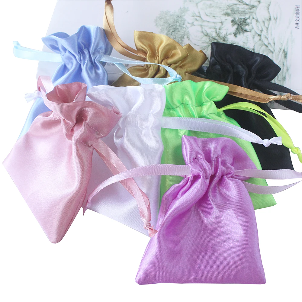 Soft Satin Drawstring Bag For Wedding Party Gift Luxury Jewelry Pouch Storage Dust packing Bag