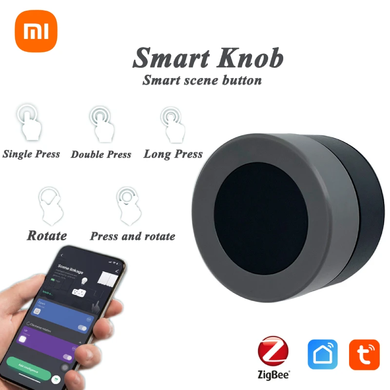 

Xiaomi Tuya ZigBee Smart Knob Switch Wireless Scene Switch Button Controller Battery Powered Automation Scenario Smart Life App