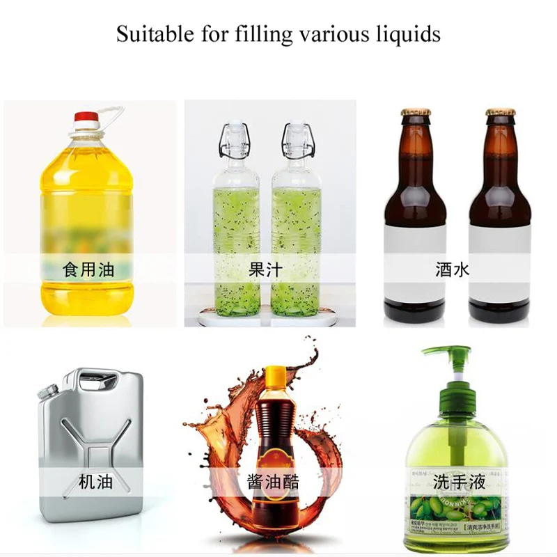 آلة تعبئة النبيذ السائل الهوائية شبه الأوتوماتيكية التجارية ذات الرأس المزدوج من الفولاذ المقاوم للصدأ المكبس حشو المشروبات حزمة العصير