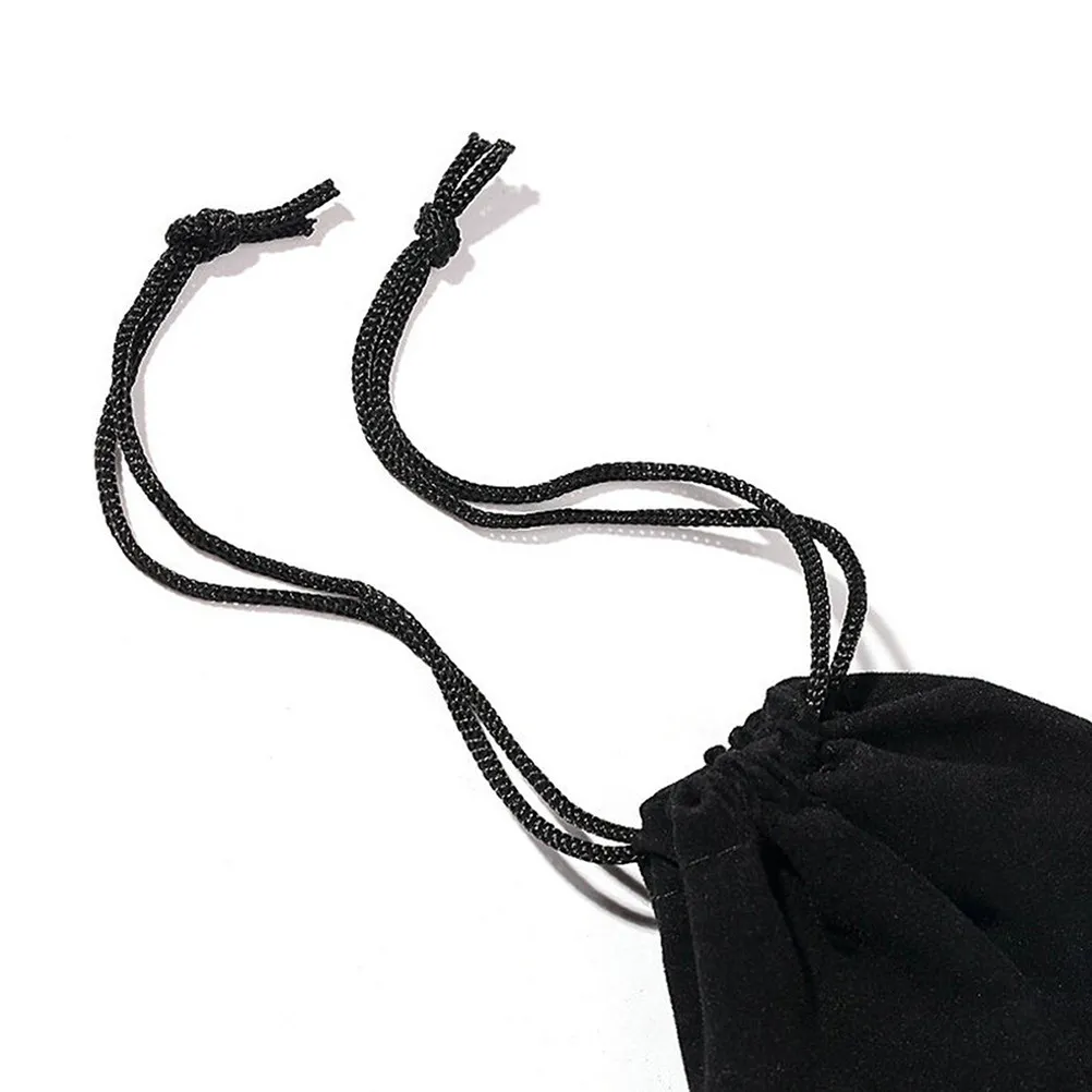 5Pcs Black Flannel Drawstring Bag 20x25cm Electric Hair Dryer Pouch Multifunction Storage Lint Pouch Flannel Drawstring Bag