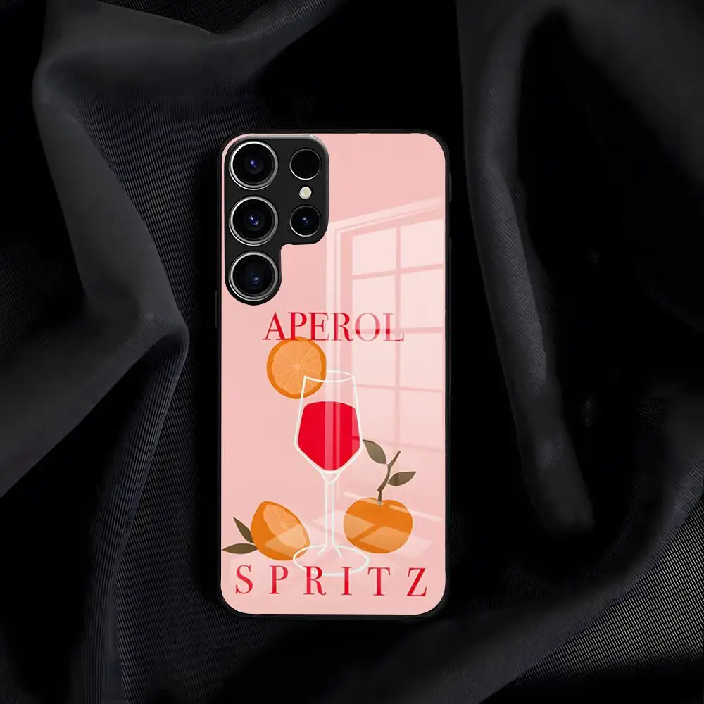 Aperol S-Spritz Art Phone Case For Samsung S26 S25 Plus S20 S20 Plus S22 Ultra S23 FE S21 Plus S21 Ultra Glass Cover