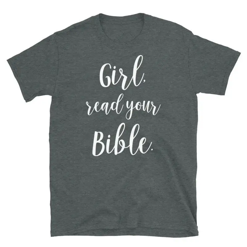 T-shirt unisexe à manches courtes pour fille, avec inscription « Lisez votre Bible », foi chrétienne, religieuse