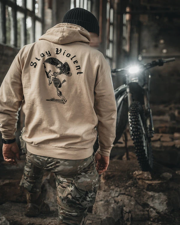 Stay Violent _ Hoodie with Print Graphic Cotton High-end Luxury Unisex Style Both of Men and Women
