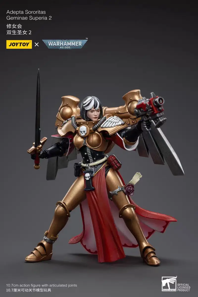 【متوفر 】JOYTOY Warhammer 40K Adepta Sororitas Celestine Living Saint 3PCS 1/18 ألعاب نماذج شخصيات الحركة