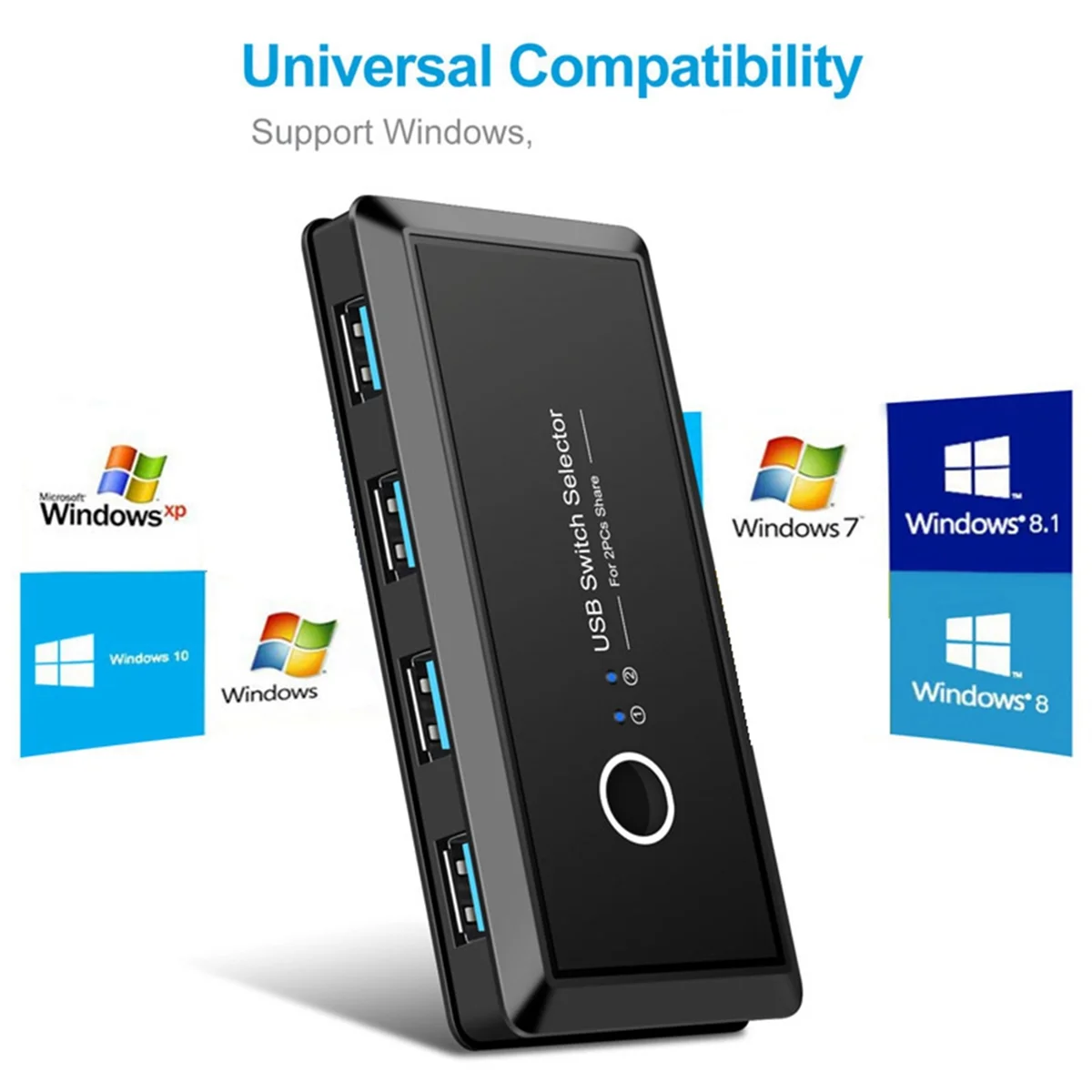 Pembagi Printer GOB-oUSB 3.0, Multi-Antarmuka USB 4-Port, Dua Sakelar Komputer,