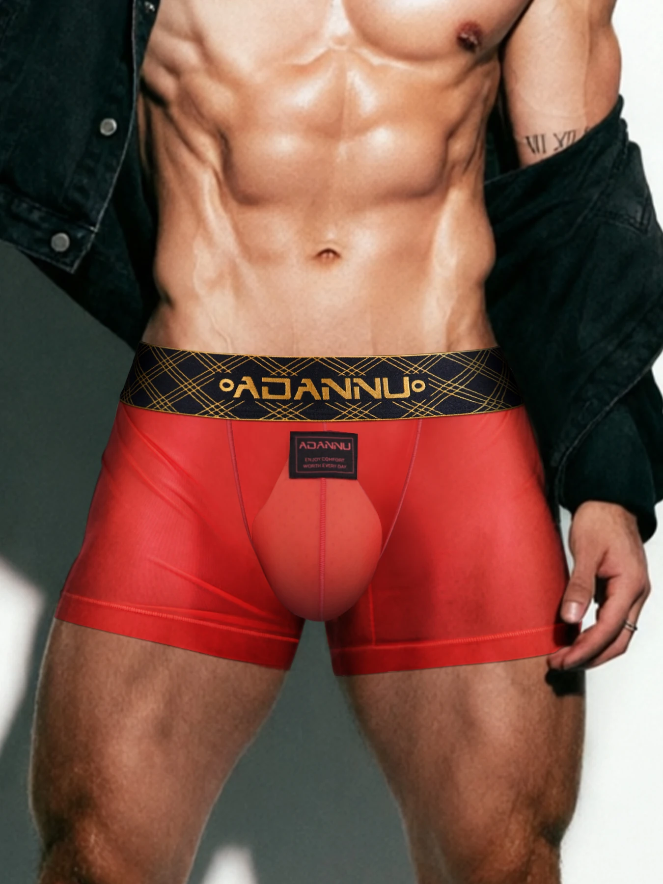 Men's Trendy Embroidered Waistband Sports Fitness Sweatpants Quick-Drying Comfortable Transparent Net Fabric Fitness Gym Trouser