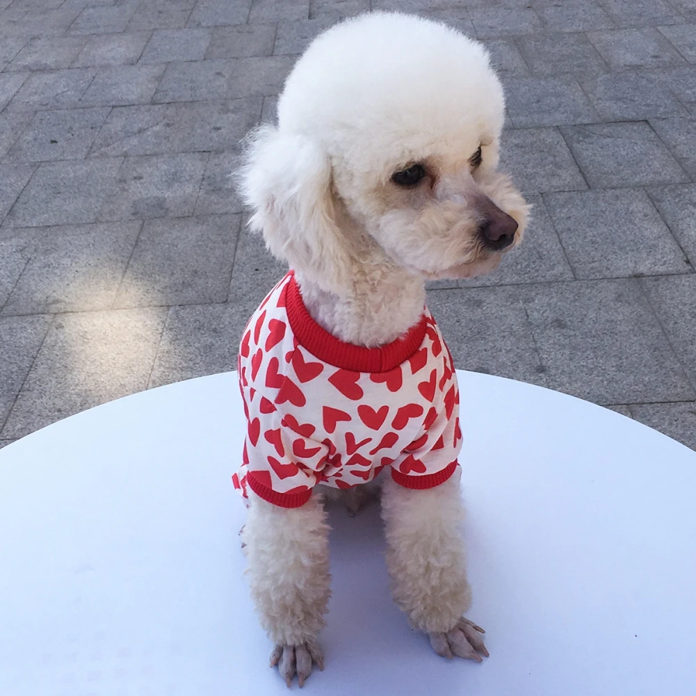 Autumn Winter Pet Jumpsuit Cartoon Print Medium Small Dog Clothes Warm Sweet Pajamas Kitten Puppy Cute Pullover Chihuahua Poodle