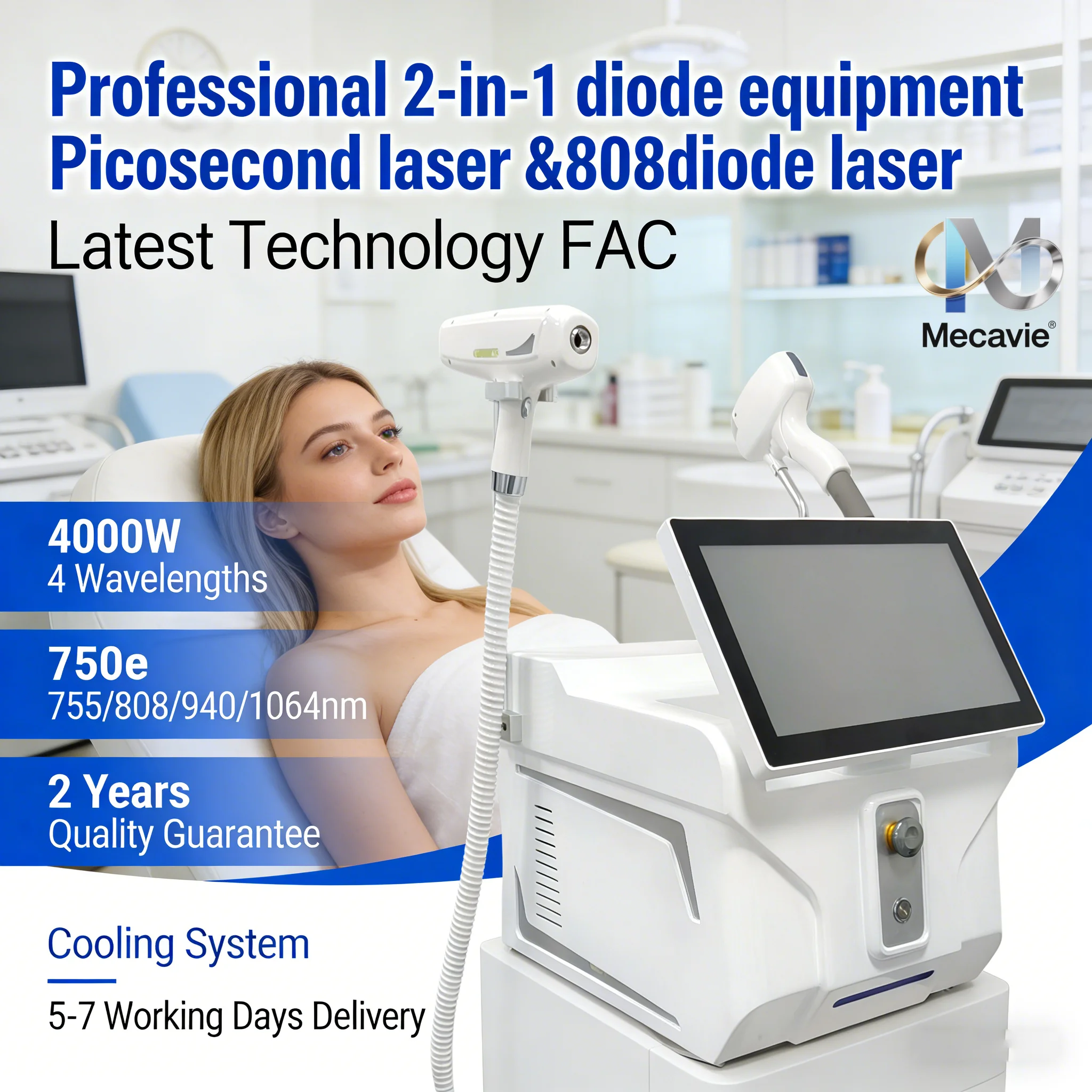 

Новинка 2026 года: Профессиональный диодный лазер 4-в-1 мощностью 4000 Вт для удаления волос, пикосекундный лазер и аппарат для удаления татуировок