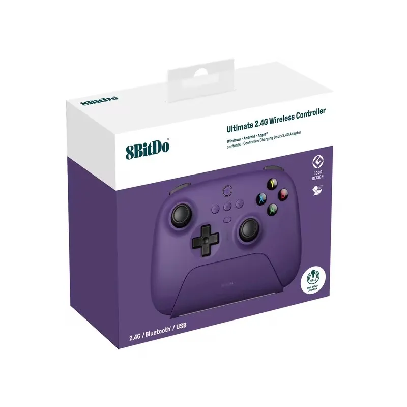 8BitDo Ultimate Wireless 2.4G Gaming Controller with Hall Effect 2.4g Adapter for PC Windows 10 11 Steam Android Raspberry Pi