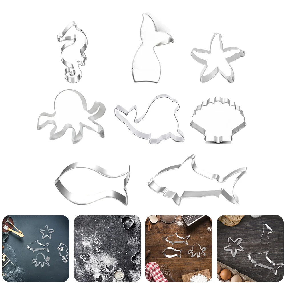 

Ocean Cookie Sea Creature Biscuit Mold Fruit Cutting Practical Baking Molds Multipurpose Stainless Steel