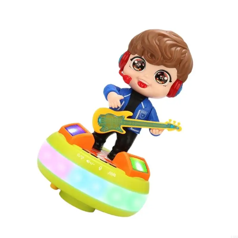 Elektrische gitaarjongen zingt dansend elektrisch speelgoed met dynamische muziek en LED -licht leuk klinkend speelgoed voor