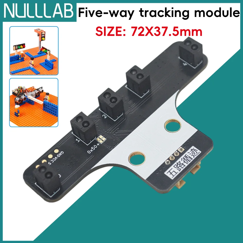 5-way Infrared Line Tracking Intelligent Car Sensor Module Sensor for Smart Car with PH2.0 Interface Compatible with Blocks