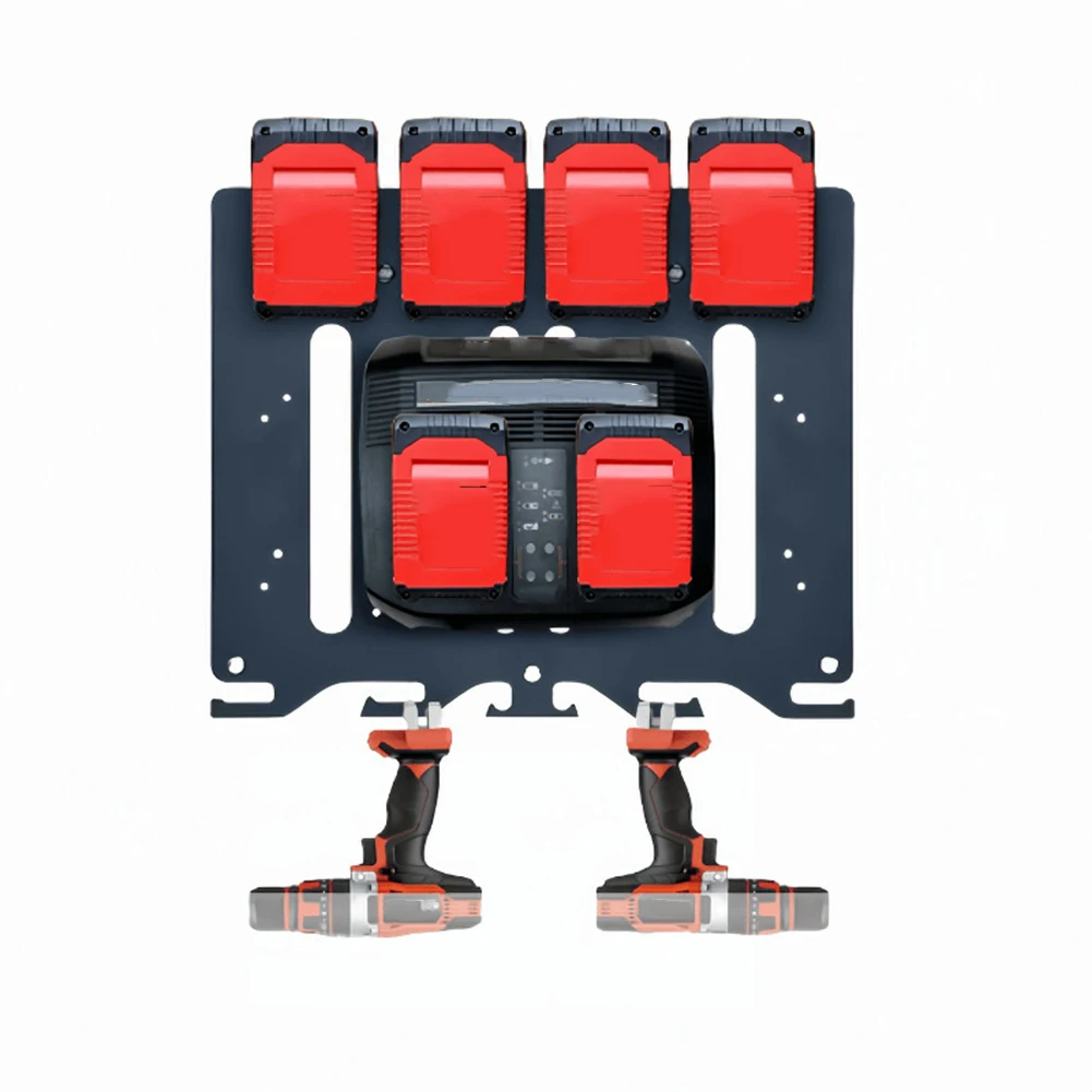 Easy Installation Wall-mounted Organizer Power Tool Organizer Battery Storage Power Tool Organizer Positioning Grooves