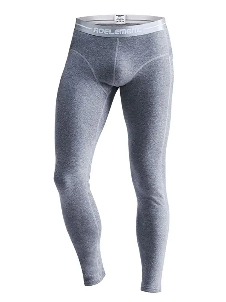 Men's Autumn and Winter Underwear: Thickened and Fleece Long Johns, Single-piece Fitted Leggings, Cotton Pants